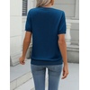 Zeagoo Womens Tops Short Sleeve Sweater Crewneck Basic Fashion Clothing(Dark Blue)