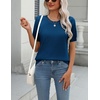 Zeagoo Womens Tops Short Sleeve Sweater Crewneck Basic Fashion Clothing(Dark Blue)
