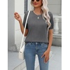Zeagoo Womens Tops Short Sleeve Sweater Crewneck Basic Fashion Clothing(Dark Gray)