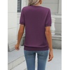 Zeagoo Womens Tops Short Sleeve Sweater Crewneck Basic Fashion Clothing(Dark Purple)