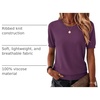 Zeagoo Womens Tops Short Sleeve Sweater Crewneck Basic Fashion Clothing(Dark Purple)