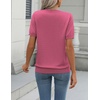 Zeagoo Womens Tops Short Sleeve Sweater Crewneck Basic Fashion Clothing(Deep Pink)