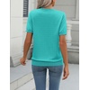 Zeagoo Womens Tops Short Sleeve Sweater Crewneck Basic Fashion Clothing(Diving Blue)