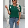 Zeagoo Womens Tops Short Sleeve Sweater Crewneck Basic Fashion Clothing(Grass Green)