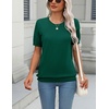 Zeagoo Womens Tops Short Sleeve Sweater Crewneck Basic Fashion Clothing(Grass Green)