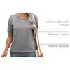 Zeagoo Womens Tops Short Sleeve Sweater Crewneck Basic Fashion Clothing(Gray)