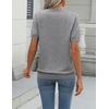 Zeagoo Womens Tops Short Sleeve Sweater Crewneck Basic Fashion Clothing(Gray)