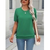 Zeagoo Womens Tops Short Sleeve Sweater Crewneck Basic Fashion Clothing(Green)