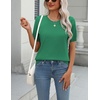 Zeagoo Womens Tops Short Sleeve Sweater Crewneck Basic Fashion Clothing(Green)