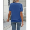 Zeagoo Womens Tops Short Sleeve Sweater Crewneck Basic Fashion Clothing(Heather Blue)