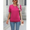 Zeagoo Womens Tops Short Sleeve Sweater Crewneck Basic Fashion Clothing(Hot Pink)