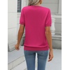 Zeagoo Womens Tops Short Sleeve Sweater Crewneck Basic Fashion Clothing(Hot Pink)