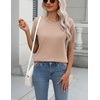 Zeagoo Womens Tops Short Sleeve Sweater Crewneck Basic Fashion Clothing(Khaki)