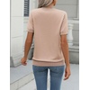 Zeagoo Womens Tops Short Sleeve Sweater Crewneck Basic Fashion Clothing(Khaki)
