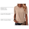 Zeagoo Womens Tops Short Sleeve Sweater Crewneck Basic Fashion Clothing(Khaki)