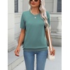 Zeagoo Womens Tops Short Sleeve Sweater Crewneck Basic Fashion Clothing(Lake Blue)