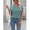 Zeagoo Womens Tops Short Sleeve Sweater Crewneck Basic Fashion Clothing(Lake Blue)