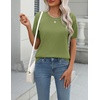 Zeagoo Womens Tops Short Sleeve Sweater Crewneck Basic Fashion Clothing(Olive)