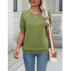 Zeagoo Womens Tops Short Sleeve Sweater Crewneck Basic Fashion Clothing(Olive)