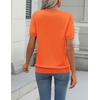 Zeagoo Womens Tops Short Sleeve Sweater Crewneck Basic Fashion Clothing(Orange)