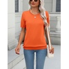 Zeagoo Womens Tops Short Sleeve Sweater Crewneck Basic Fashion Clothing(Orange)