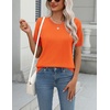 Zeagoo Womens Tops Short Sleeve Sweater Crewneck Basic Fashion Clothing(Orange)