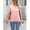 Zeagoo Womens Tops Short Sleeve Sweater Crewneck Basic Fashion Clothing(Pink)