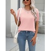 Zeagoo Womens Tops Short Sleeve Sweater Crewneck Basic Fashion Clothing(Pink)