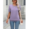 Zeagoo Womens Tops Short Sleeve Sweater Crewneck Basic Fashion Clothing(Purple)