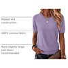 Zeagoo Womens Tops Short Sleeve Sweater Crewneck Basic Fashion Clothing(Purple)