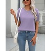 Zeagoo Womens Tops Short Sleeve Sweater Crewneck Basic Fashion Clothing(Purple)