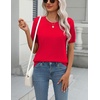 Zeagoo Womens Tops Short Sleeve Sweater Crewneck Basic Fashion Clothing(Red)