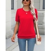 Zeagoo Womens Tops Short Sleeve Sweater Crewneck Basic Fashion Clothing(Red)