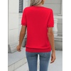 Zeagoo Womens Tops Short Sleeve Sweater Crewneck Basic Fashion Clothing(Red)