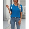 Zeagoo Womens Tops Short Sleeve Sweater Crewneck Basic Fashion Clothing(Sky Blue)