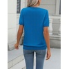 Zeagoo Womens Tops Short Sleeve Sweater Crewneck Basic Fashion Clothing(Sky Blue)