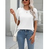 Zeagoo Womens Tops Short Sleeve Sweater Crewneck Basic Fashion Clothing(White)