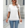 Zeagoo Womens Tops Short Sleeve Sweater Crewneck Basic Fashion Clothing(White)