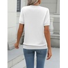 Zeagoo Womens Tops Short Sleeve Sweater Crewneck Basic Fashion Clothing(White)