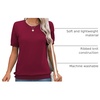 Zeagoo Womens Tops Short Sleeve Sweater Crewneck Basic Fashion Clothing(Wine Red)