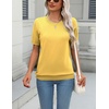 Zeagoo Womens Tops Short Sleeve Sweater Crewneck Basic Fashion Clothing(Yellow)