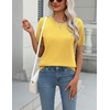Zeagoo Womens Tops Short Sleeve Sweater Crewneck Basic Fashion Clothing(Yellow)