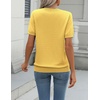 Zeagoo Womens Tops Short Sleeve Sweater Crewneck Basic Fashion Clothing(Yellow)