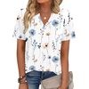 Zeagoo Womens Tops Short Sleeve V Neck Tee Shirts Cute Dressy Casual(A-white Flowers Bf290)