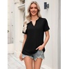 Zeagoo Womens Tops Short Sleeve V Neck Tee Shirts Cute Dressy Casual(B-black)