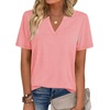 Zeagoo Womens Tops Short Sleeve V Neck Tee Shirts Cute Dressy Casual(B-coral)