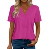 Zeagoo Womens Tops Short Sleeve V Neck Tee Shirts Cute Dressy Casual(B-hot Pink)