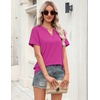 Zeagoo Womens Tops Short Sleeve V Neck Tee Shirts Cute Dressy Casual(B-hot Pink)