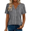 Zeagoo Womens Tops Short Sleeve V Neck Tee Shirts Cute Dressy Casual(Black White Stripes Tz530)