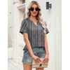 Zeagoo Womens Tops Short Sleeve V Neck Tee Shirts Cute Dressy Casual(Black White Stripes Tz530)